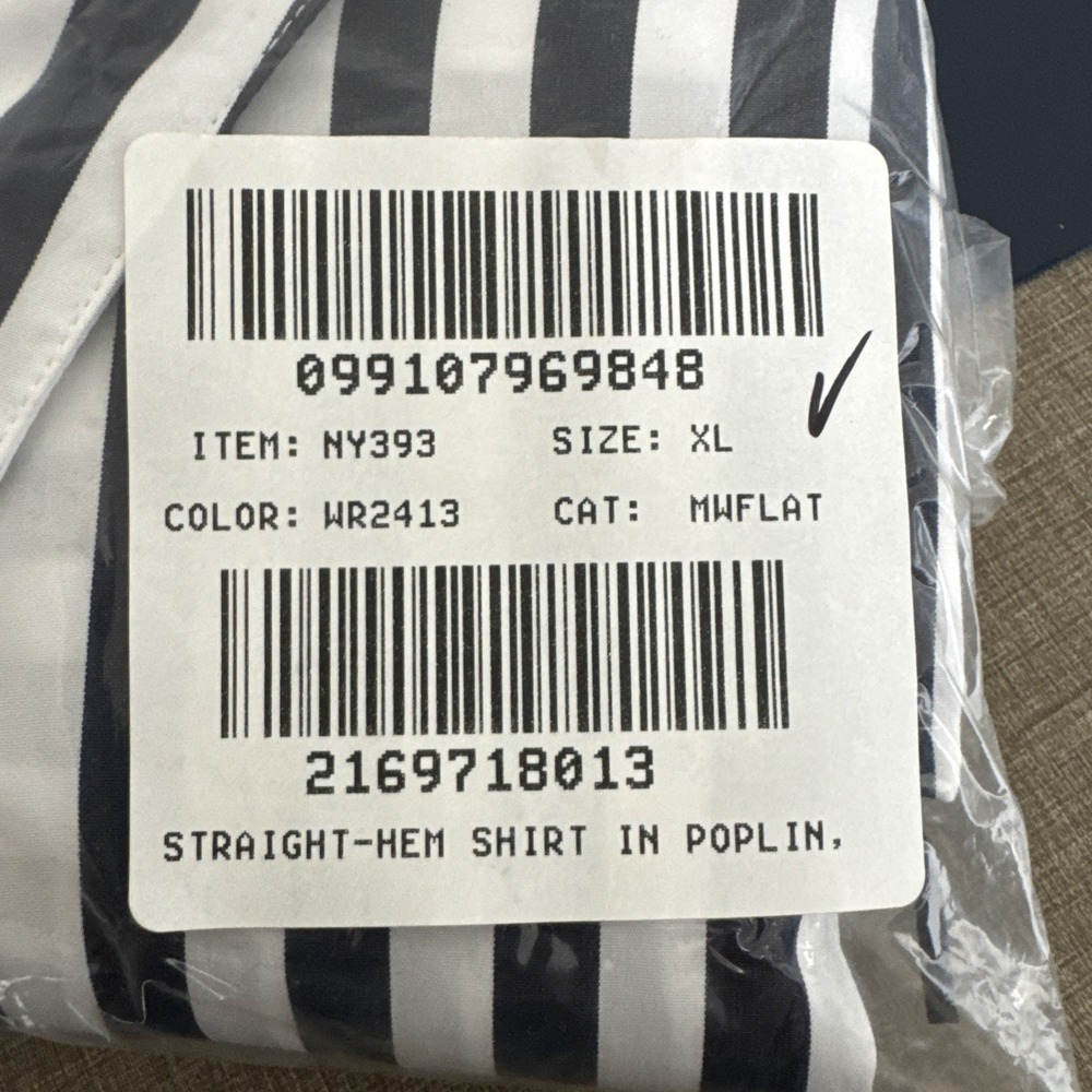 Madewell Women's Button Up Straight Hem Poplin Shirt Navy Striped NEW - Picture 13 of 13